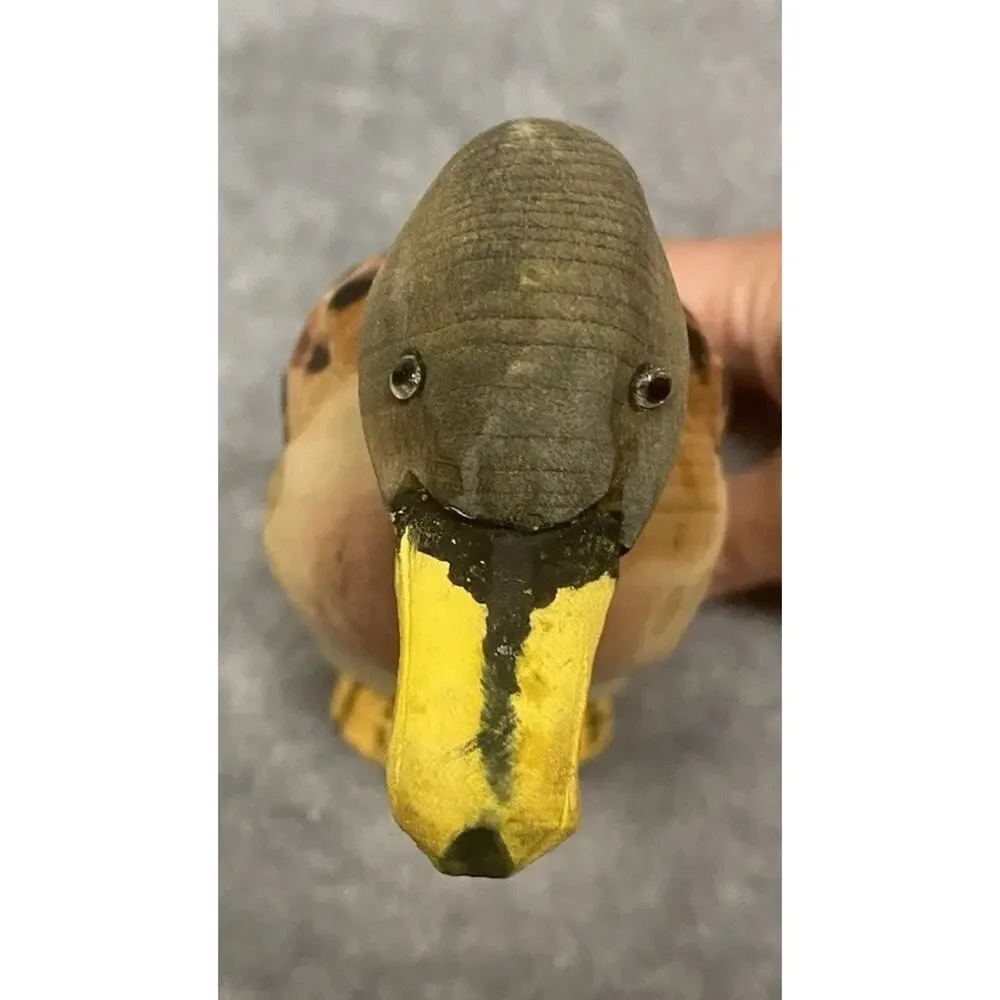 Decorative Wooden Vintage Mallard Duck Wood Carving